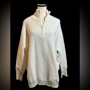 Women's Cream Quarter Zip Sweatshirt